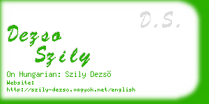 dezso szily business card